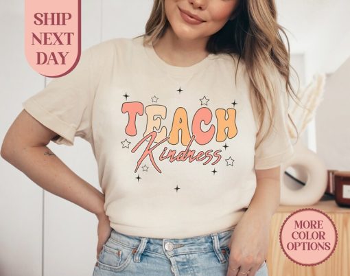 Teach Kindness T-Shirt, Kindness Spreading Teacher Shirt, Teacher Life Shirt, Retro Teaching Shirt, Teacher Inspirational Shirts