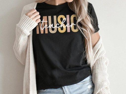 Music Teacher T-Shirt, Retro Teacher Shirt, Retro Music Lover Shirt, Music Educators Shirt, Teacher Gift Tee