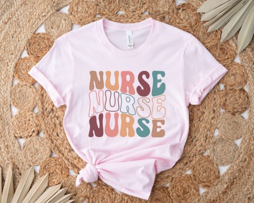 Groovy Blue Nurse Sweatshirt, Retro Nurse Shirts, RN, Unisex Crewneck Sweatshirt, Graduation Gift, Nursing School, Nurses Week Appreciation