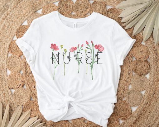 Wildflowers Nurse Shirt, Nurse Student Tee, New Nurse Gift, RN Nurse Shirt, Registered Nurse Shirt, Nurse Appreciation, Nursing School Tee