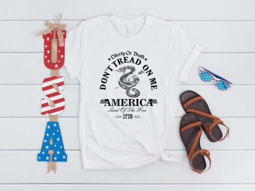 Liberty or death don't tread on me shirt, 4th of july shirt, fourth of july shirt, patriotic shirt, merica shirt