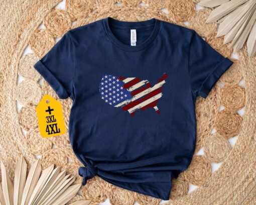 American Flag Shirt For 4th Of July, Fourth Of July Shirt, Memorial Day Shirt, Red White Blue Shirt, Patriotic Shirt