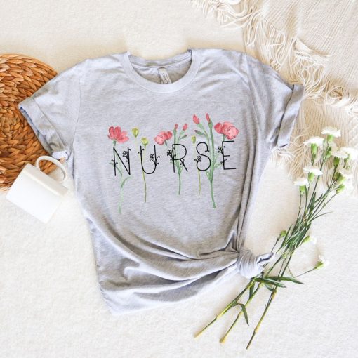 Wildflowers Nurse Shirt, Nurse Student Tee, New Nurse Gift, RN Nurse Shirt, Registered Nurse Shirt, Nurse Appreciation, Nursing School Tee