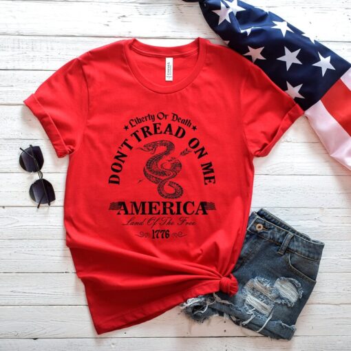 Liberty or death don't tread on me shirt, 4th of july shirt, fourth of july shirt, patriotic shirt, merica shirt