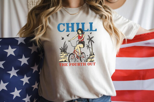 Chill The Fourth Out Tee, Preppy Aesthetic 4th Of July Shirt, Happy 4th Of July, Funny 4th Of July