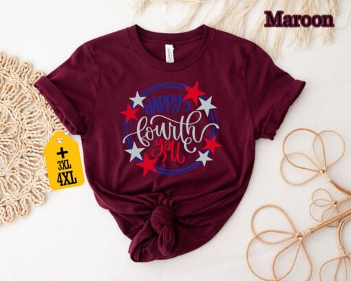 Happy Fourth Y'All Shirt, 4th Of July Shirt, American Flag Shirt, Patriotic American Shirt, USA Flag Shirt, Memorial Day Shirt