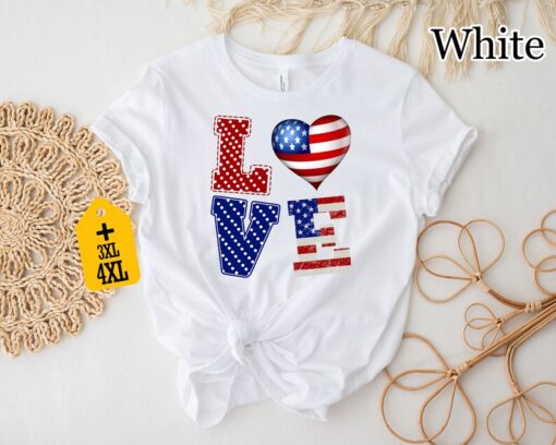 Love 4th Of July Shirt, American Flag Shirt, Patriotic American Shirt, Memorial Day Shirt, Funny 4th Of July Shirt