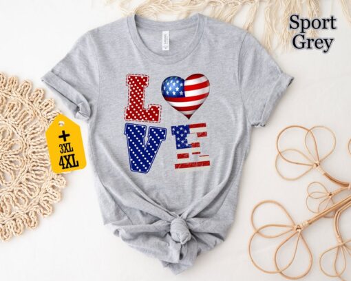 Love 4th Of July Shirt, American Flag Shirt, Patriotic American Shirt, Memorial Day Shirt, Funny 4th Of July Shirt