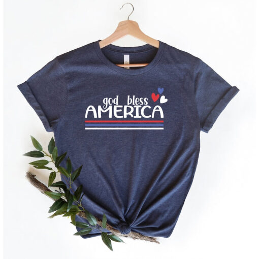 God Bless America Independence Day 4th Of July America Freedom Patriotic Cute Retro Aesthetic Shirt