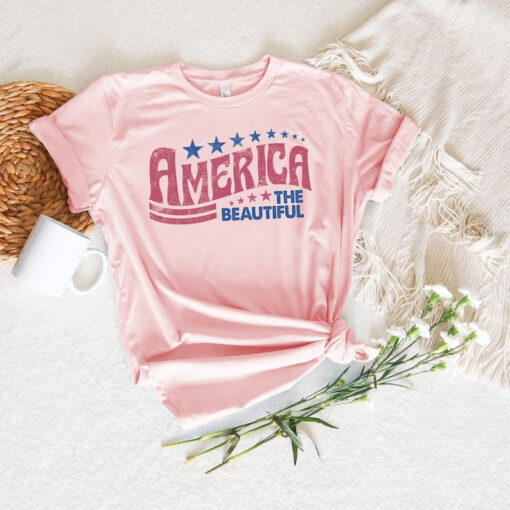 America The Beautiful Shirt, 4th of July Party Shirt, Retro Style 4th of July Shirt, Independence Day Shirt For Gift