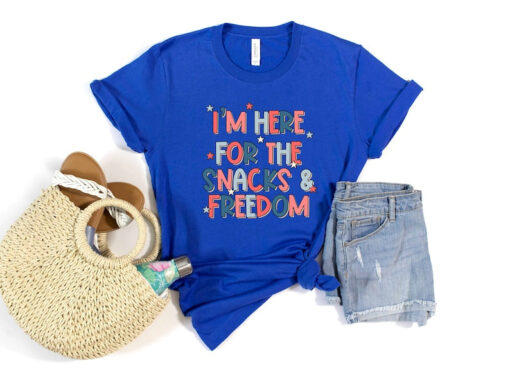 I'm Here for The Snacks and The Freedom Shirt, Gift For America Day, 4th of July Party T-Shirt, Independence Day Shirt