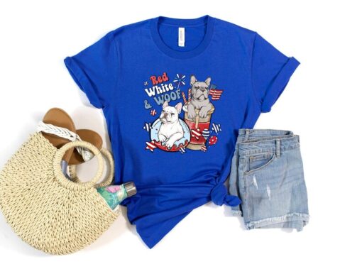 Red White and Woof Shirt, Gift For America Day, 4th of July Party T-Shirt, Freedom Shirt, Independence Day Shirt