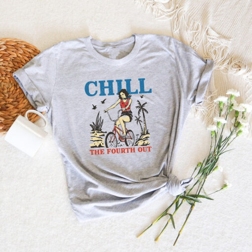 Chill The Fourth Out Tee, Preppy Aesthetic 4th Of July Shirt, Happy 4th Of July, Funny 4th Of July