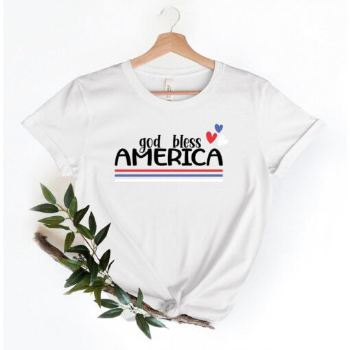 God Bless America Independence Day 4th Of July America Freedom Patriotic Cute Retro Aesthetic Shirt