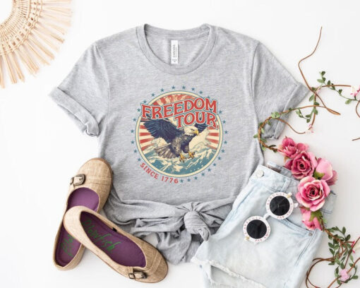 Freedom Tour, Born to Be Free T-Shirt, American Eagle Shirt, Independence Day Shirt, Patriotic Shirt, 4th of July Shirt