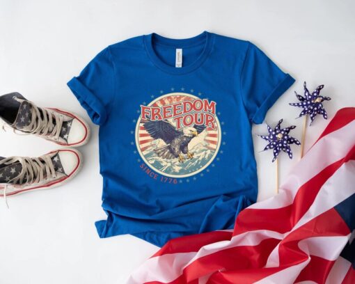 Freedom Tour, Born to Be Free T-Shirt, American Eagle Shirt, Independence Day Shirt, Patriotic Shirt, 4th of July Shirt