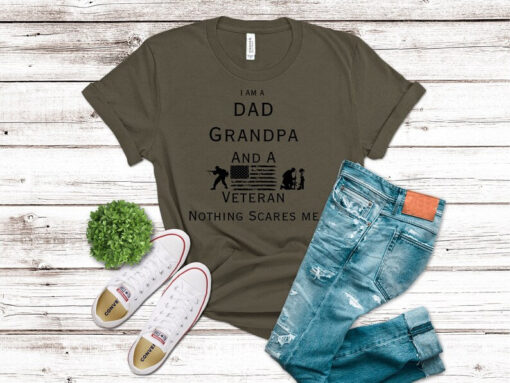 Dad Grandpa And A Veteran Shirt, Veteran Grandpa Shirt, Fathers Day Gift For Dad and Grandpa, Military Dad Shirt