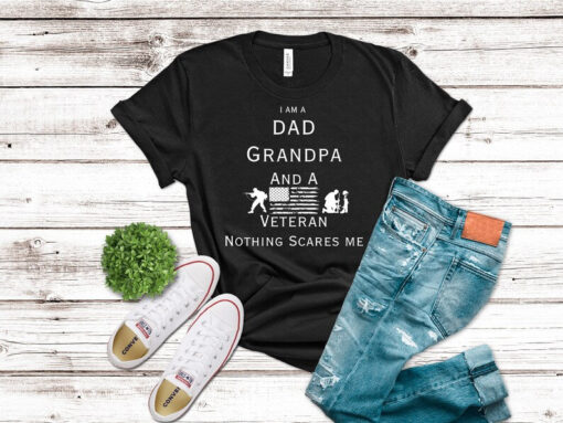 Dad Grandpa And A Veteran Shirt, Veteran Grandpa Shirt, Fathers Day Gift For Dad and Grandpa, Military Dad Shirt