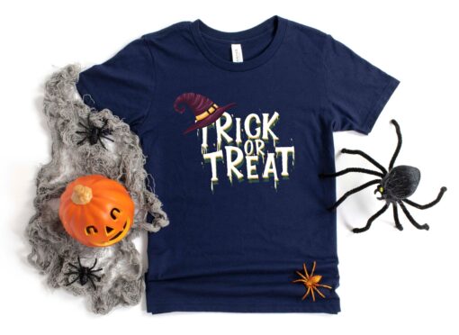 Cute Halloween Shirt, Trick or Treat Witch hat Shark Shirt, , Halloween pumpkin Spider, Halloween boys boy Shirt