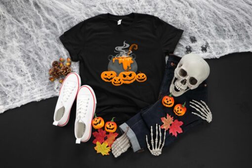 Cute Halloween Shirt, Witch boiling pot, Happy Halloween Shirt, , Halloween pumpkin Shirt, Spider