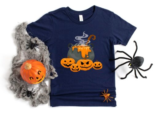 Cute Halloween Shirt, Witch boiling pot, Happy Halloween Shirt, , Halloween pumpkin Shirt, Spider