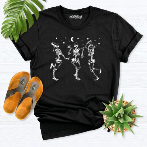 Halloween Shirt, skeleton christmas party tee, Halloween Party Dancing Skeleton Shirt, Skeleton Dancing Shirt