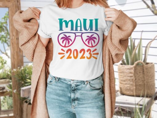 Summer Vacation 2023 T-shirt, Camiseta Maui 2023 - Hawaii Vacation Shirt - Camisa De Playa De Verano