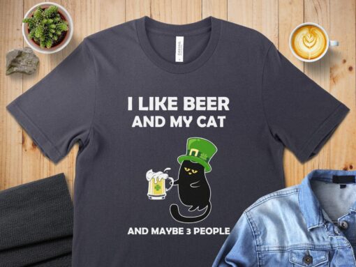 Like Father Like Daughter Shirt, I Like Beer And My Cat Shirt, St Patrick's Day Shirt, Funny St Patrick's Day Shirt