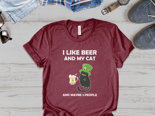 Like Father Like Daughter Shirt, I Like Beer And My Cat Shirt, St Patrick's Day Shirt, Funny St Patrick's Day Shirt