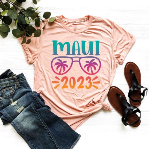 Summer Vacation 2023 T-shirt, Camiseta Maui 2023 - Hawaii Vacation Shirt - Camisa De Playa De Verano