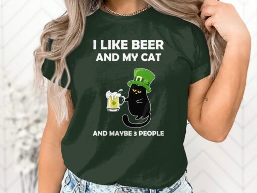 Like Father Like Daughter Shirt, I Like Beer And My Cat Shirt, St Patrick's Day Shirt, Funny St Patrick's Day Shirt