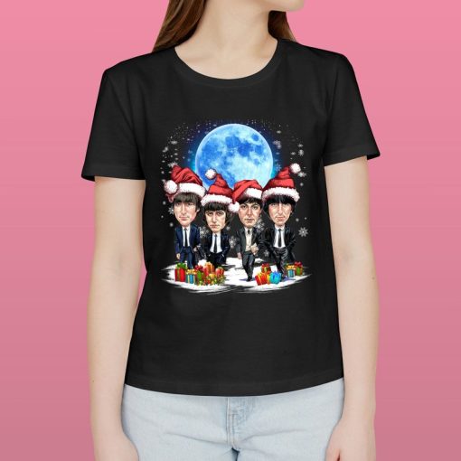 The Beatles Santa Christmas Shirt, The Beatles Walking Across Abbey Road Christmas tshirt