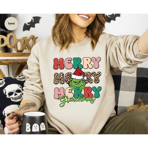 Christmas Grinch Sweatshirt, Merry Christmas Sweatshirt