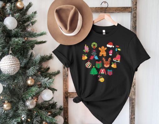 Christmas Heart Shirt, Christmas Women Shirt