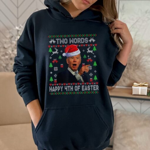 Joe Biden Ugly Christmas Hoodie, Santa Joe Hoodie