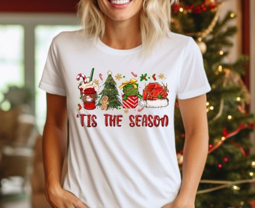 Tis The Season Christmas Tree Shirt, Christmas Gingerbread Tee