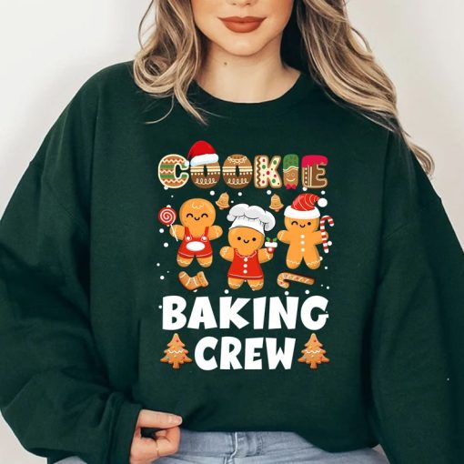 Cookie Baking Crew Christmas Cute Gingerbread Team Sweatshirt Christmas Baking Crews