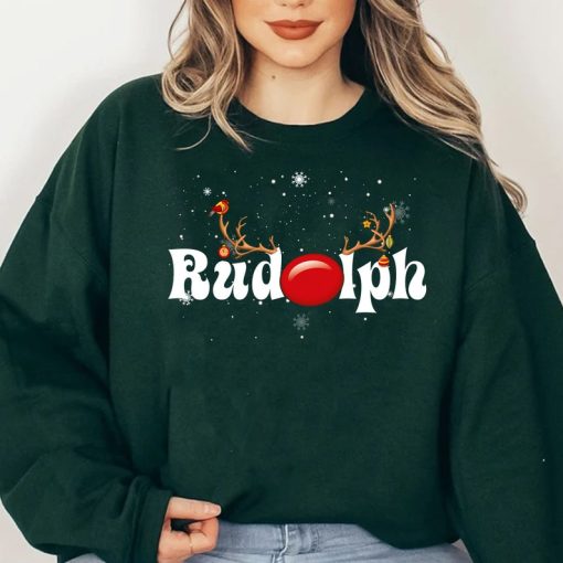 Rudolph Red Nose Reindeer Christmas Funny Sweatshirt