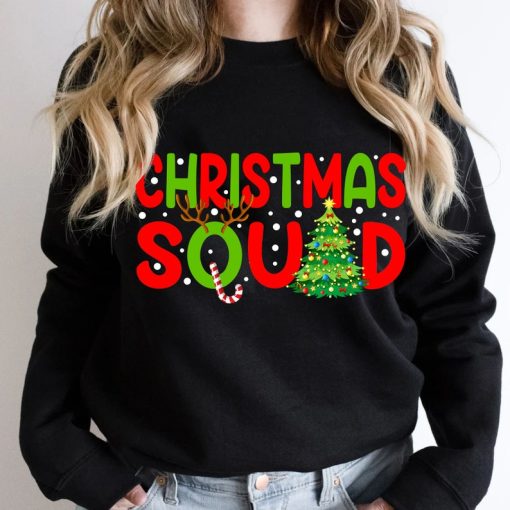 Christmas Squad Funny Xmas Tree Family Matching Pajamas Sweatshirt