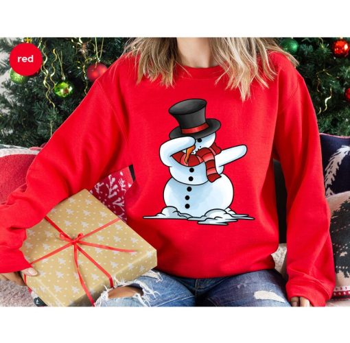 Christmas Sweatshirt, Snowman Sweatshirt, Christmas Party Long Sleeve Sweatshirt