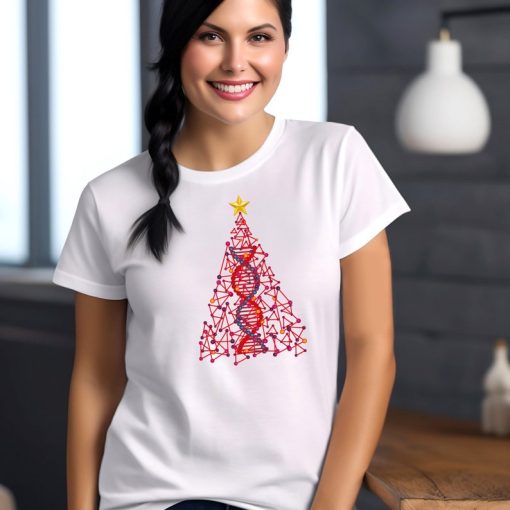 DNA Christmas Tree Protein Presents T-shirt, Science Biology Chemistry tshirt