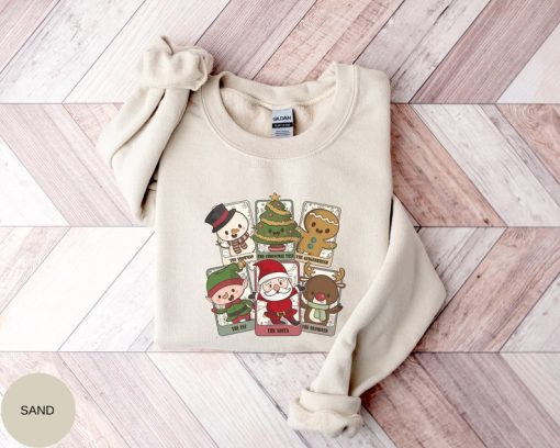 Tarot Card Christmas Sweatshirt, Retro Tarot Christmas Sweatshirt