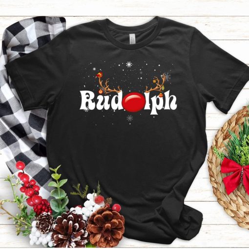 Rudolph Red Nose Reindeer Christmas Funny T-Shirt