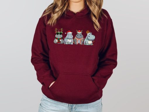 Hippopotamus Christmas Hoodie