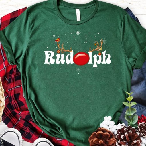 Rudolph Red Nose Reindeer Christmas Funny T-Shirt