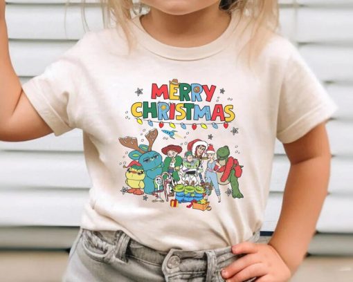 Toy Story Group Characters Christmas Lights Shirt, Woody Buzz Lightyear Jessie