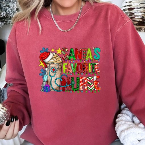 Comfort Colors® Santa's Favorite Nurse Christmas Sweatshirt