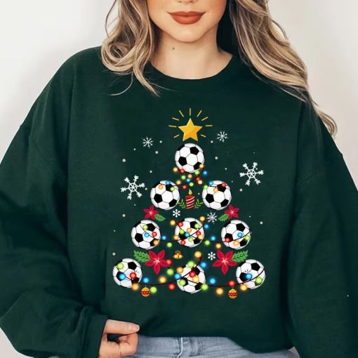 Soccer Football Christmas Tree Gifts Sweatshirt