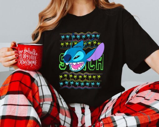 Christmas Ugly Shirt Palm Tree Stitch Shirt