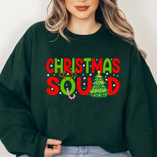 Christmas Squad Funny Xmas Tree Family Matching Pajamas Sweatshirt